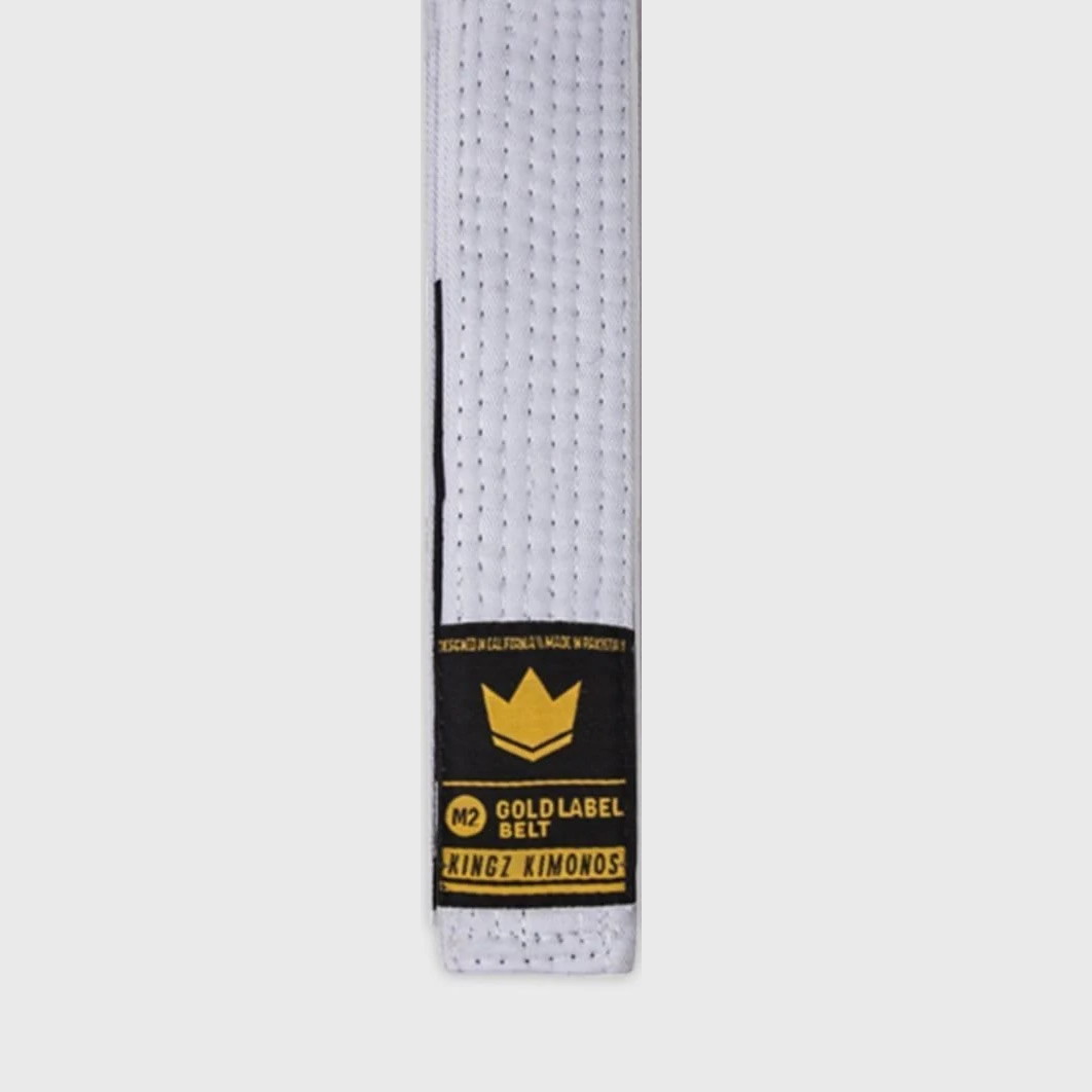 KINGZ Gold Label V2 Gyermek BJJ öv, Fehér