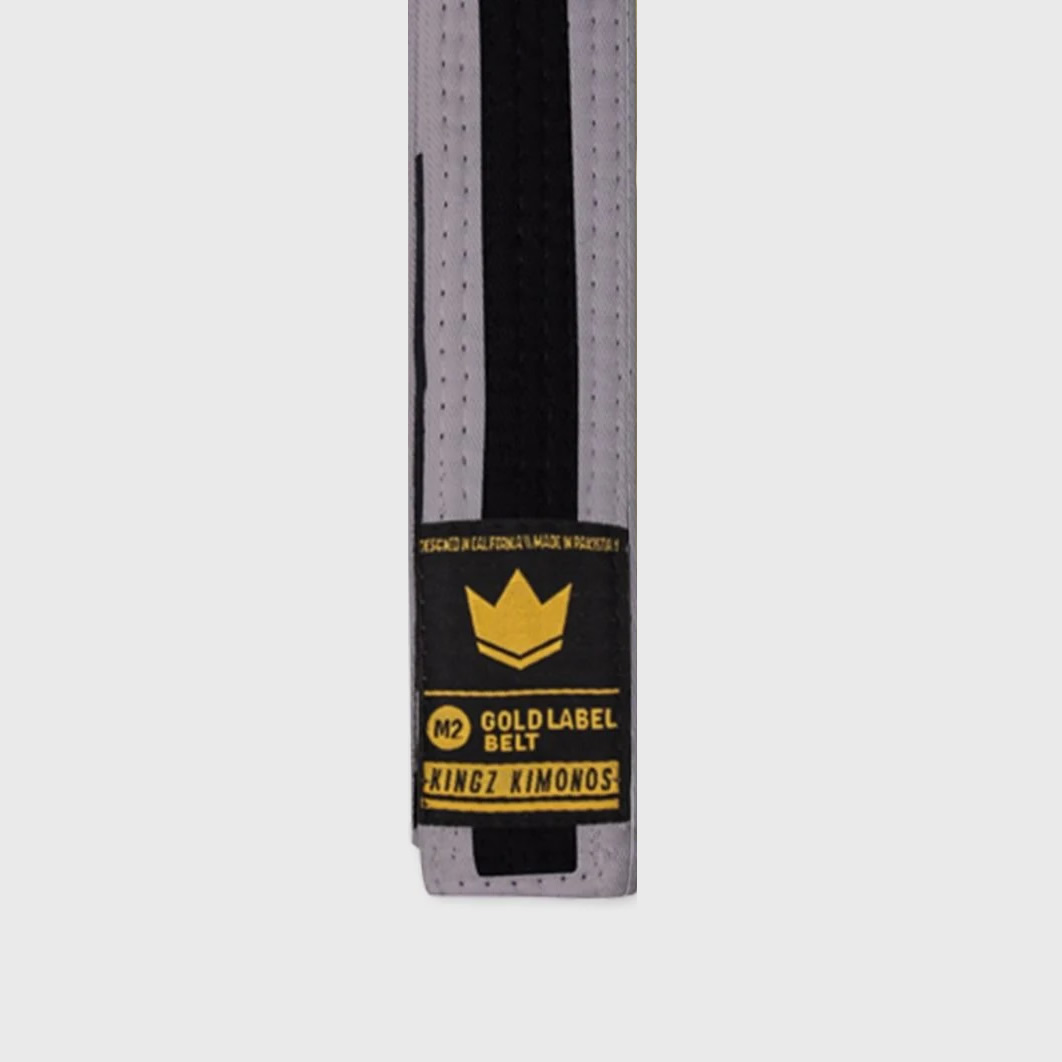 KINGZ Gold Label V2 Gyermek BJJ öv, Szürke/Fekete